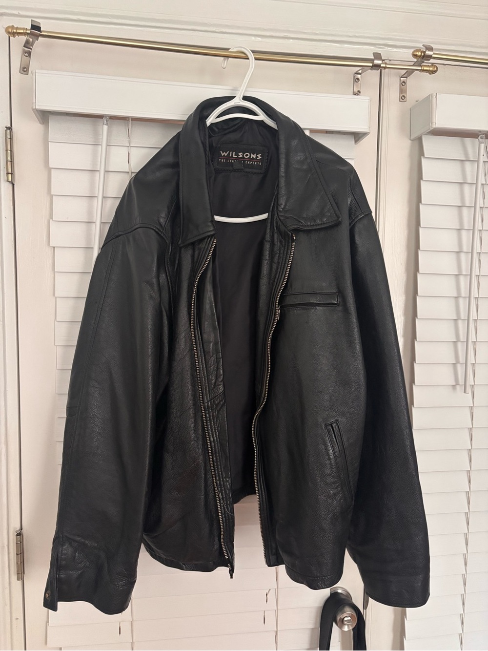 Leather biker jacket